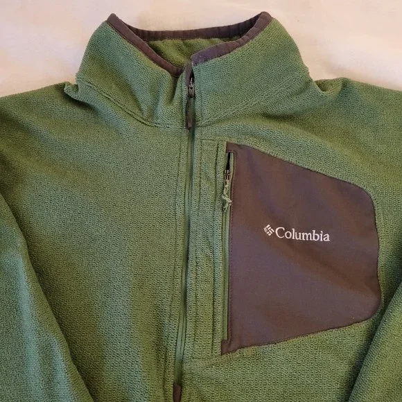 Columbia Men's Half Zip Sweater Top Omni-wick Pullover Long Sleeve Green L - Picture 2 of 12
